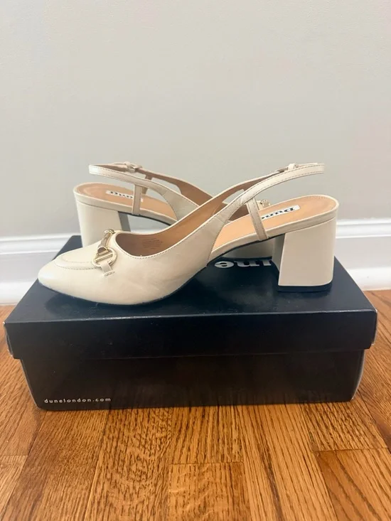 DUNE LONDON Cassie Snaffle-Trim Slingback in Ecru - Picture 5 of 6